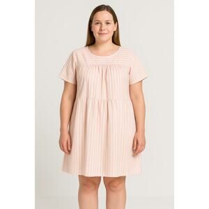 By Henry Holland Relaxed Shirt Dress 12 White with Pink Pattern